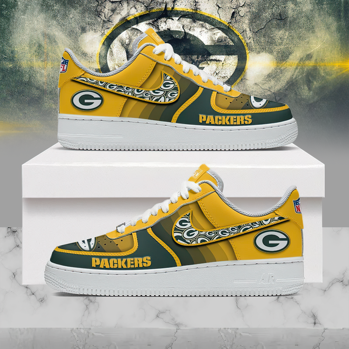 Premium NFL GB Multicolor AF1 Sneaker V1 NMD25 TTV