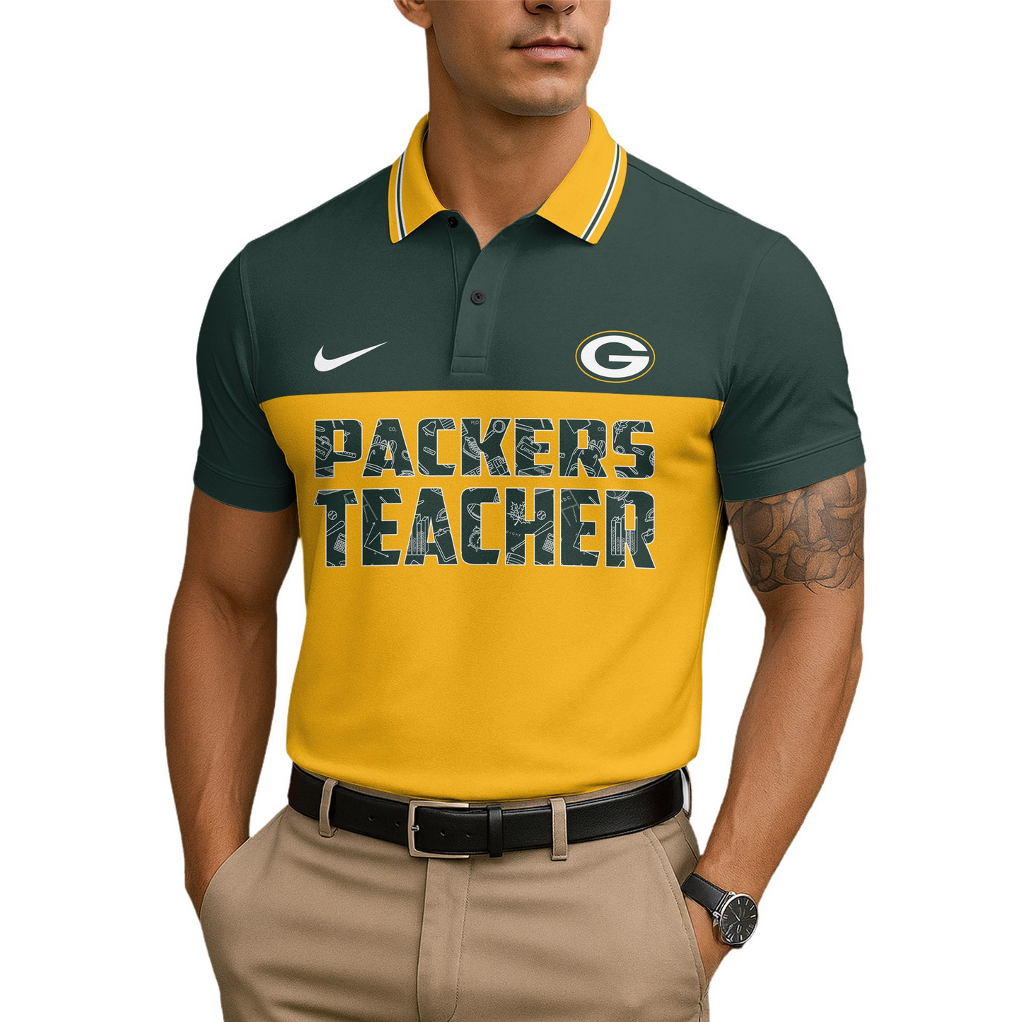 Premium NFL GB Teacher Appreciation Polo Shirt V15 NMD TTV