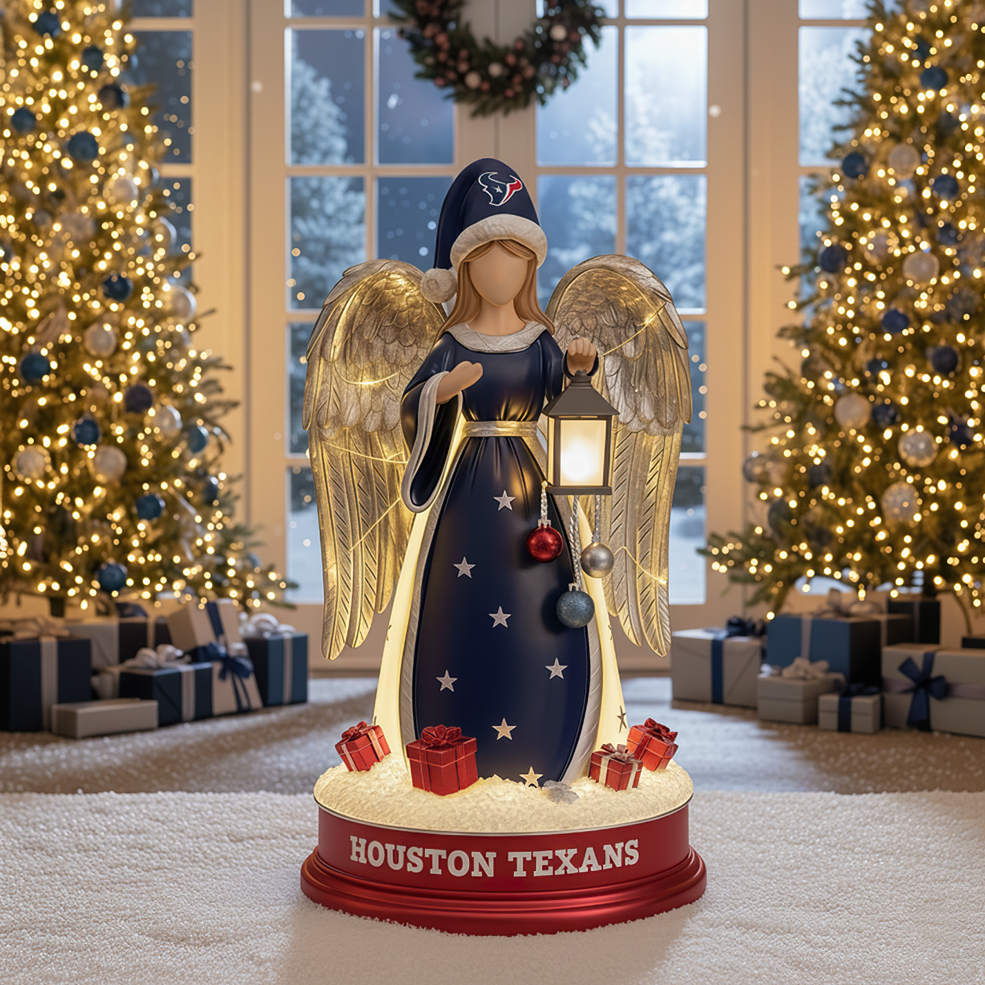 Premium NFL HOU Christmas Angel Statue Led Light V1 NMD TTV