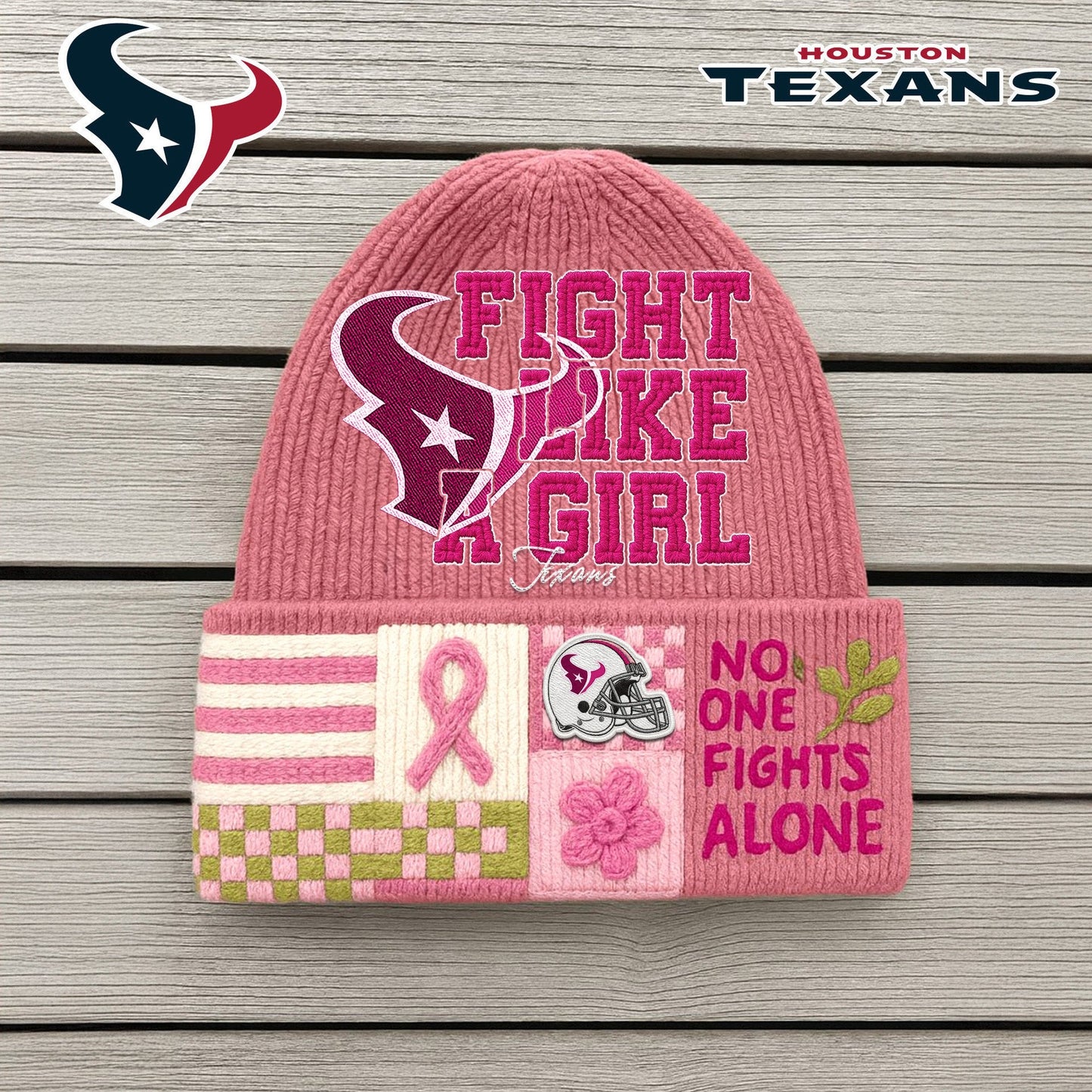 Premium NFL HOU x Fight Like A Girl Beanie Hat NDT NHM