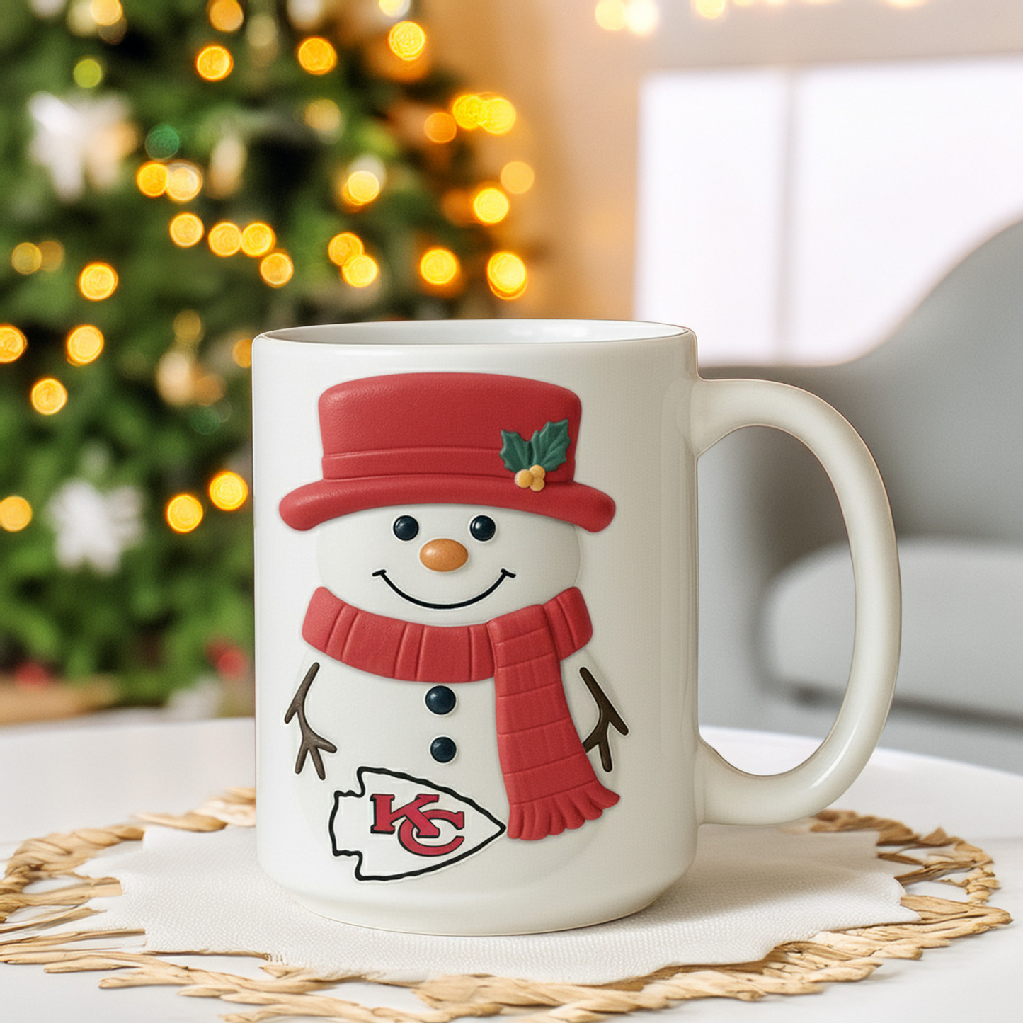 Premium NFL KC Santa Ceramic Mug V1 NMD TTV