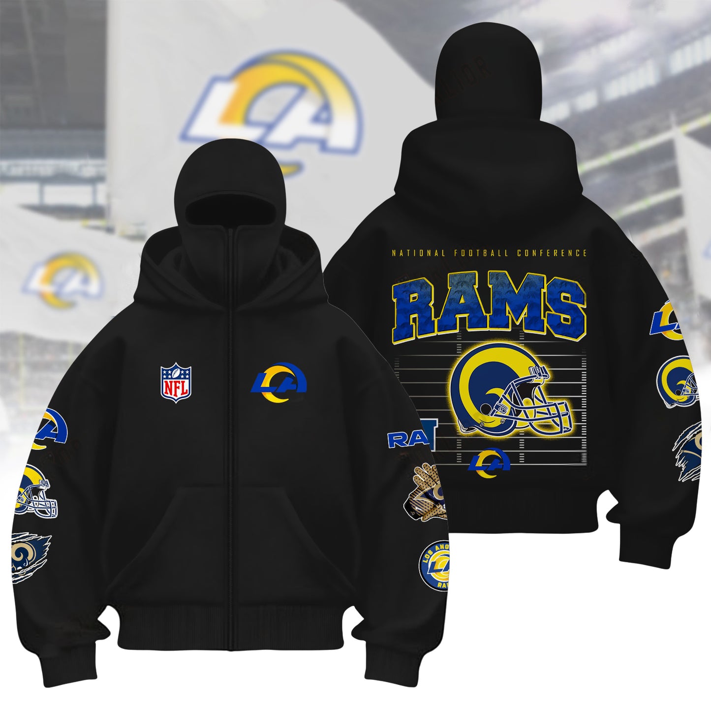 Premium NFL LAR Hoodie Balaclava V1 NMD NHM