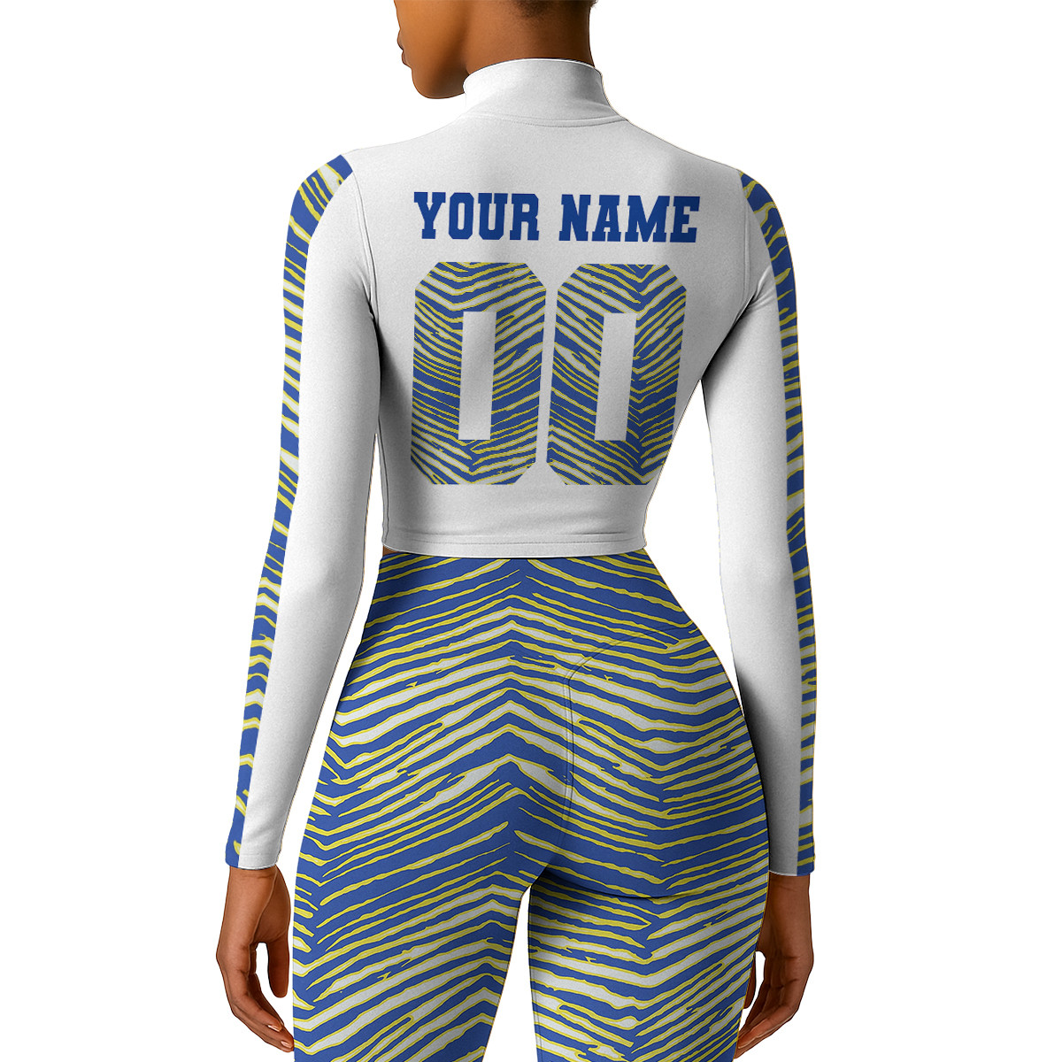 Premium NFL LAR Long-Sleeve Crop Top Sports Jacket and Leggings V1 NMD TTV