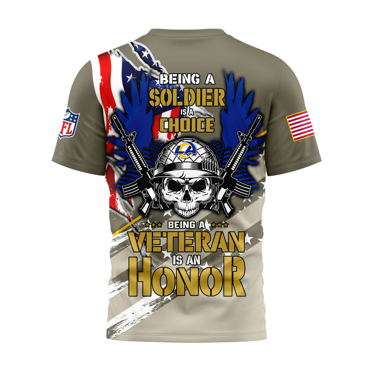 Premium NFL LAR Proud U.S. Veteran T-shirt V1 NMD TTV