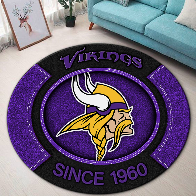 Premium NFL MIN Round Rug Multicolor V2 NMD TTV