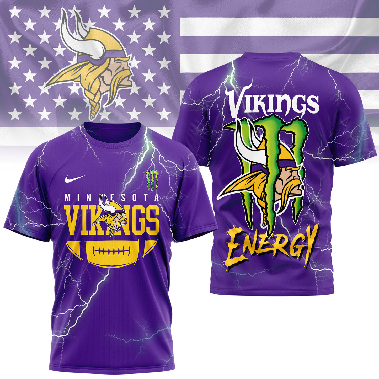 Premium NFL MIN x Monster Energy T-shirt V1 NMD TTV