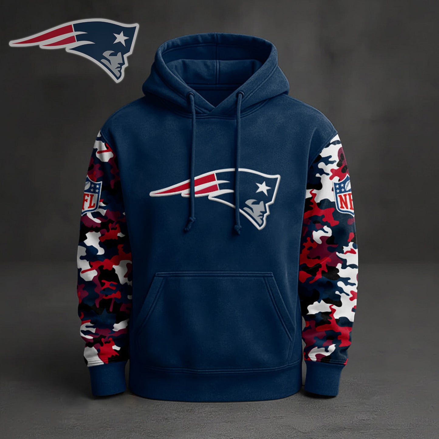 Premium NFL NE Camo Arm Pullover Hoodie V1 NMD NHM