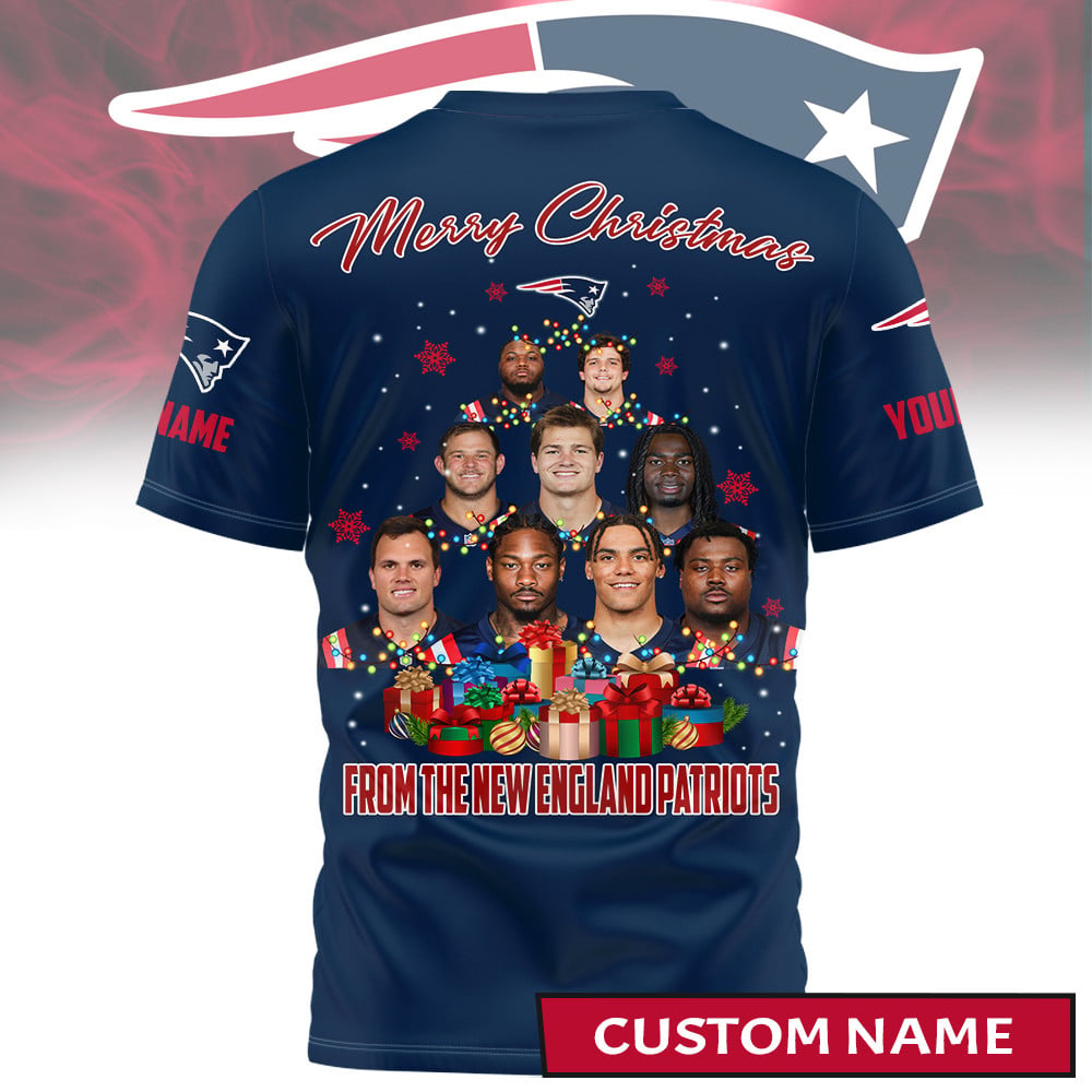 Premium NFL NE Merry Christmas T-shirt V1 NMD TTV