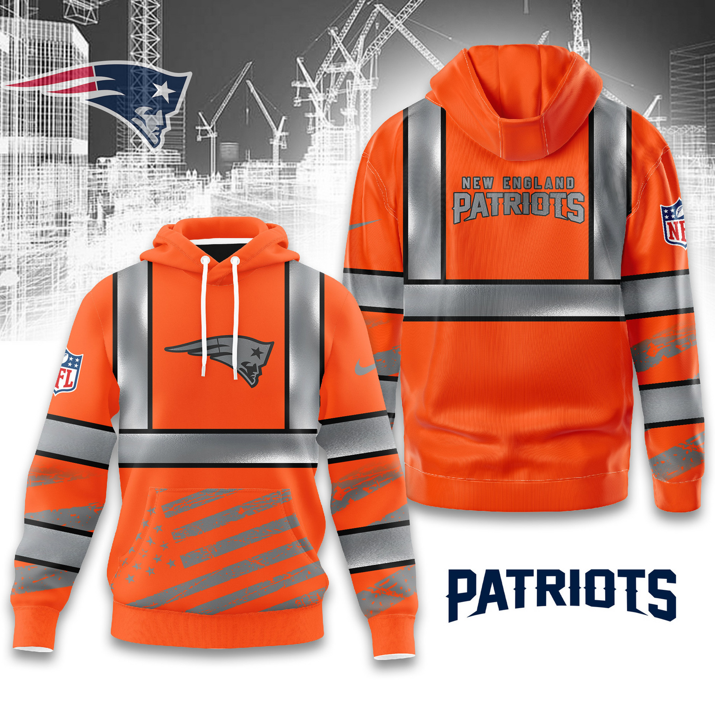 Premium NFL NE Safety Hi-Vis Hoodie V1 NMD TTV