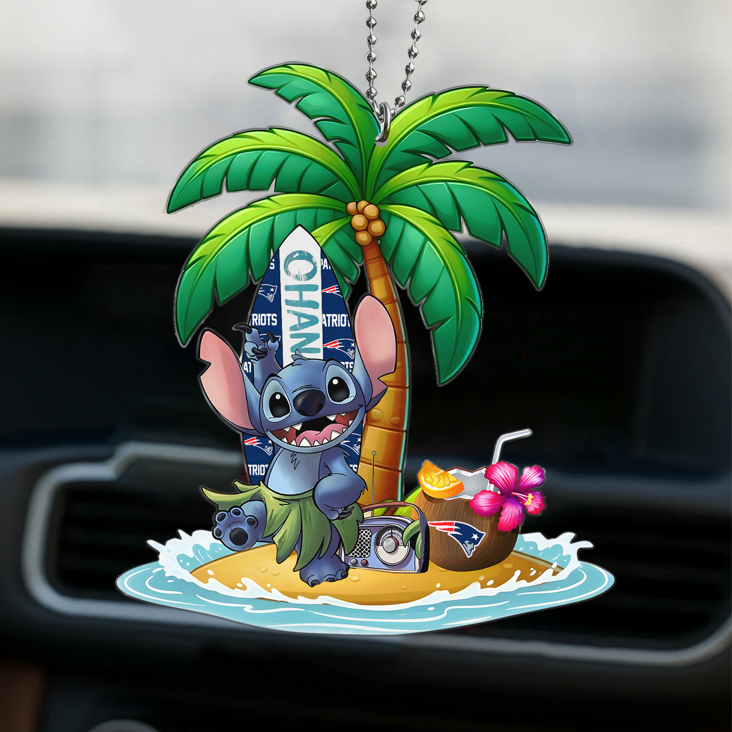 Premium NFL NE x ST Hawai Car Ornament DatND DVT