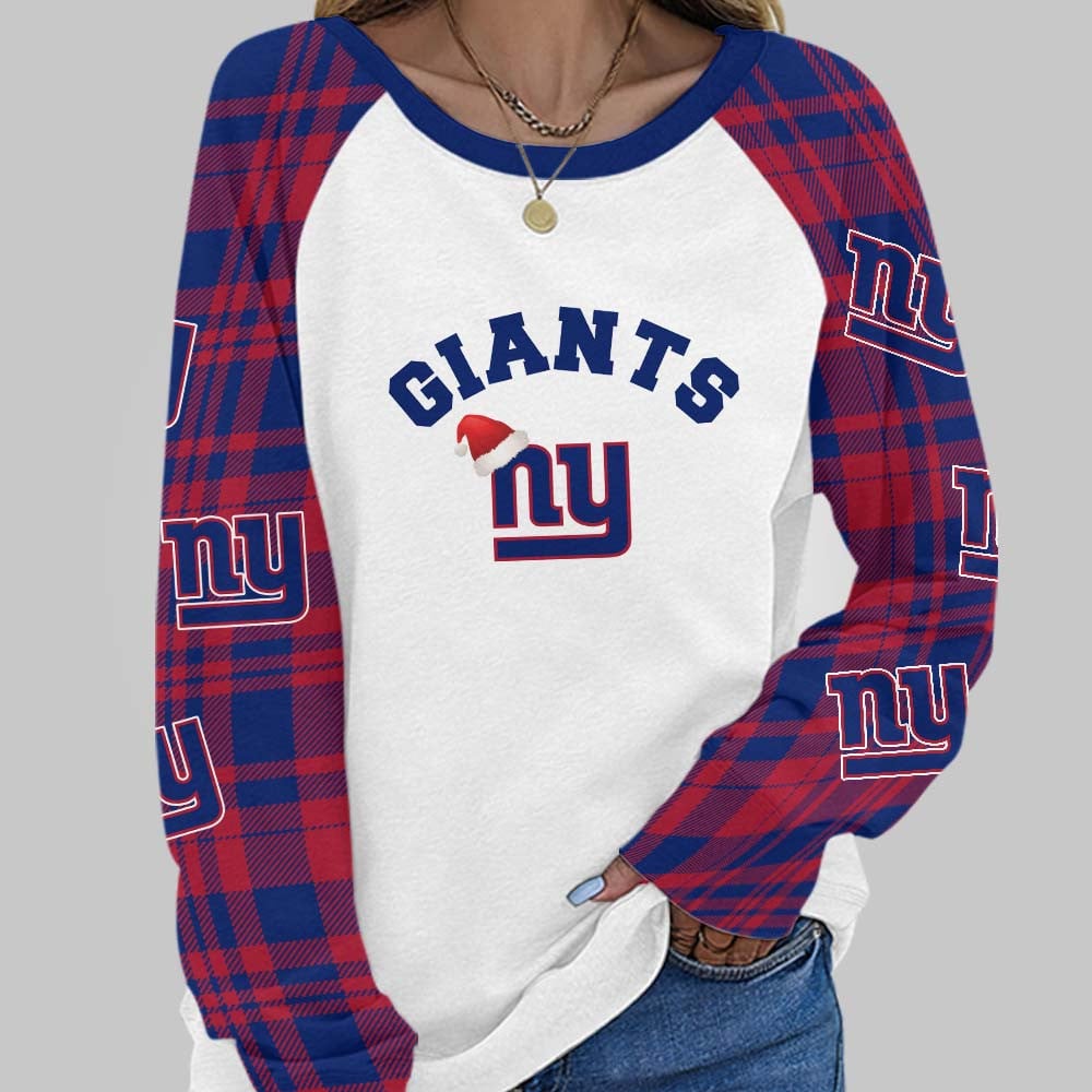 Premium NFL NYG Cozy Round Neck Raglan Sleeve Sweatshirt V1 NMD NHM