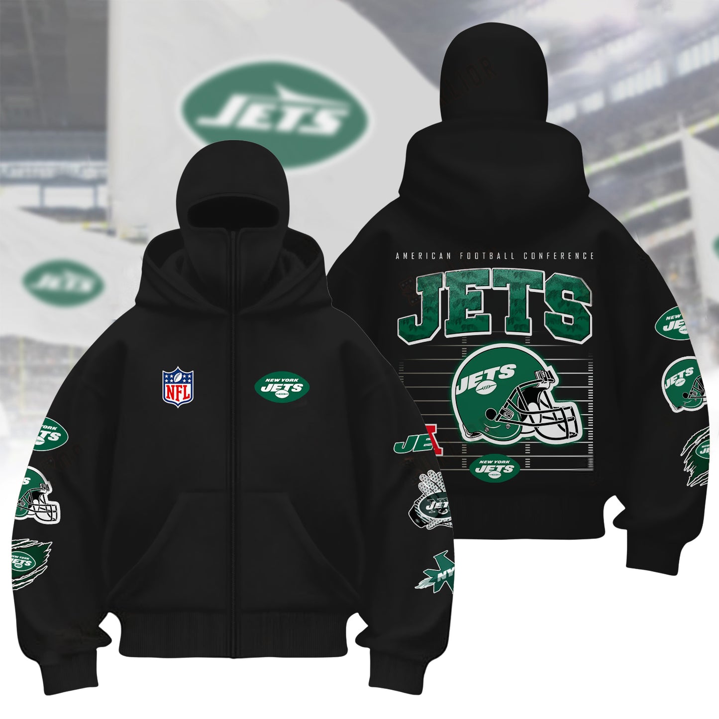 Premium NFL NYJ Hoodie Balaclava V1 NMD NHM