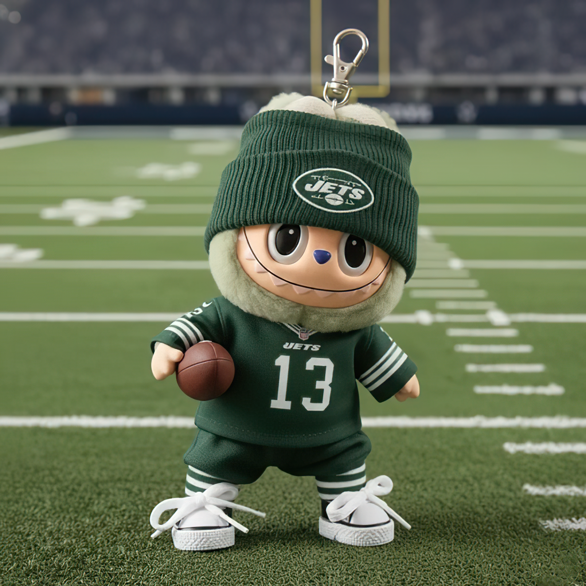 Premium NFL NYJ x Labubu Mini Plush Keychain V1 NMD TTV