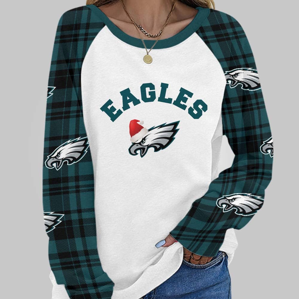 Premium NFL PHI Cozy Round Neck Raglan Sleeve Sweatshirt V1 NMD NHM