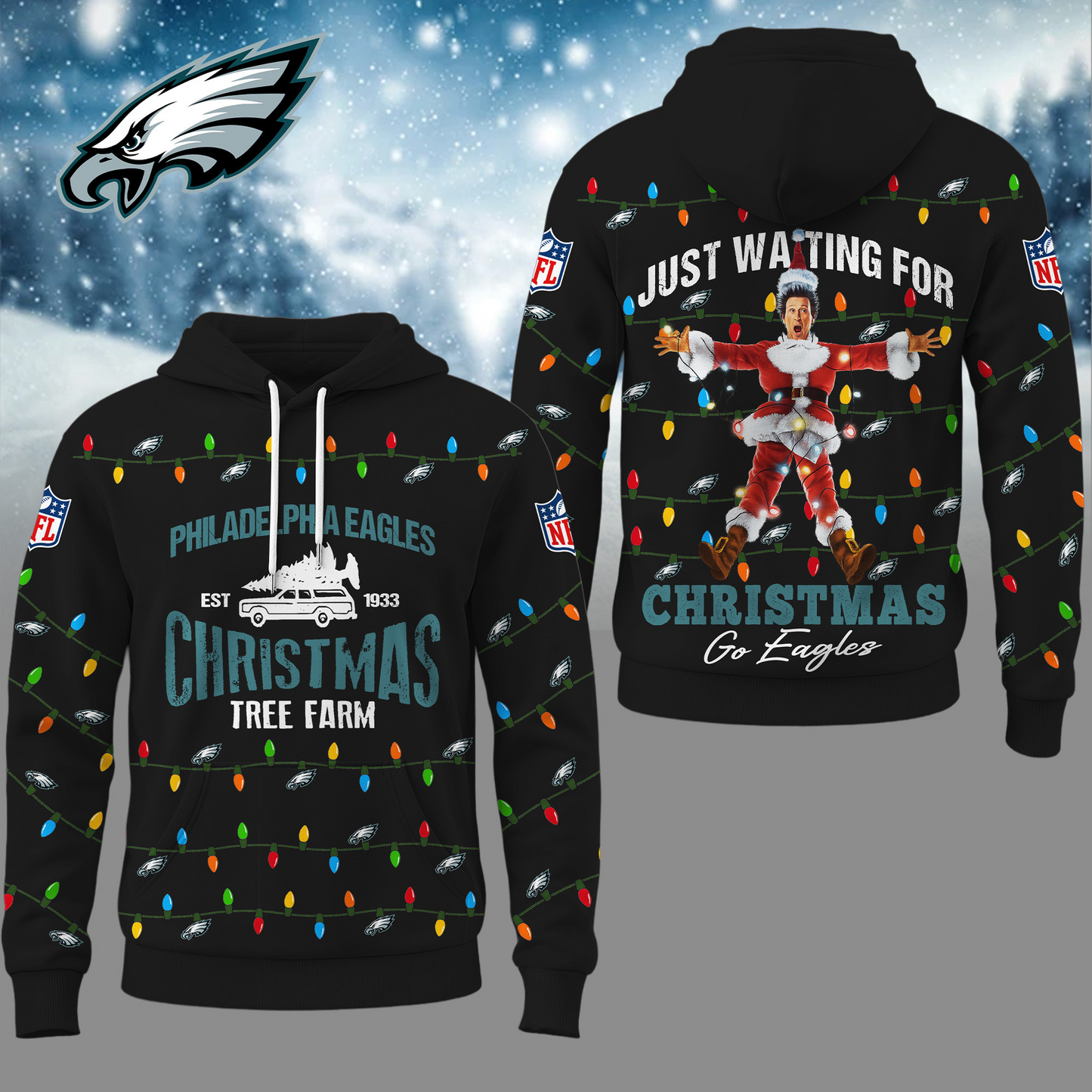 Premium NFL PHI Griswold Christmas Hoodie V1 NMD TTV