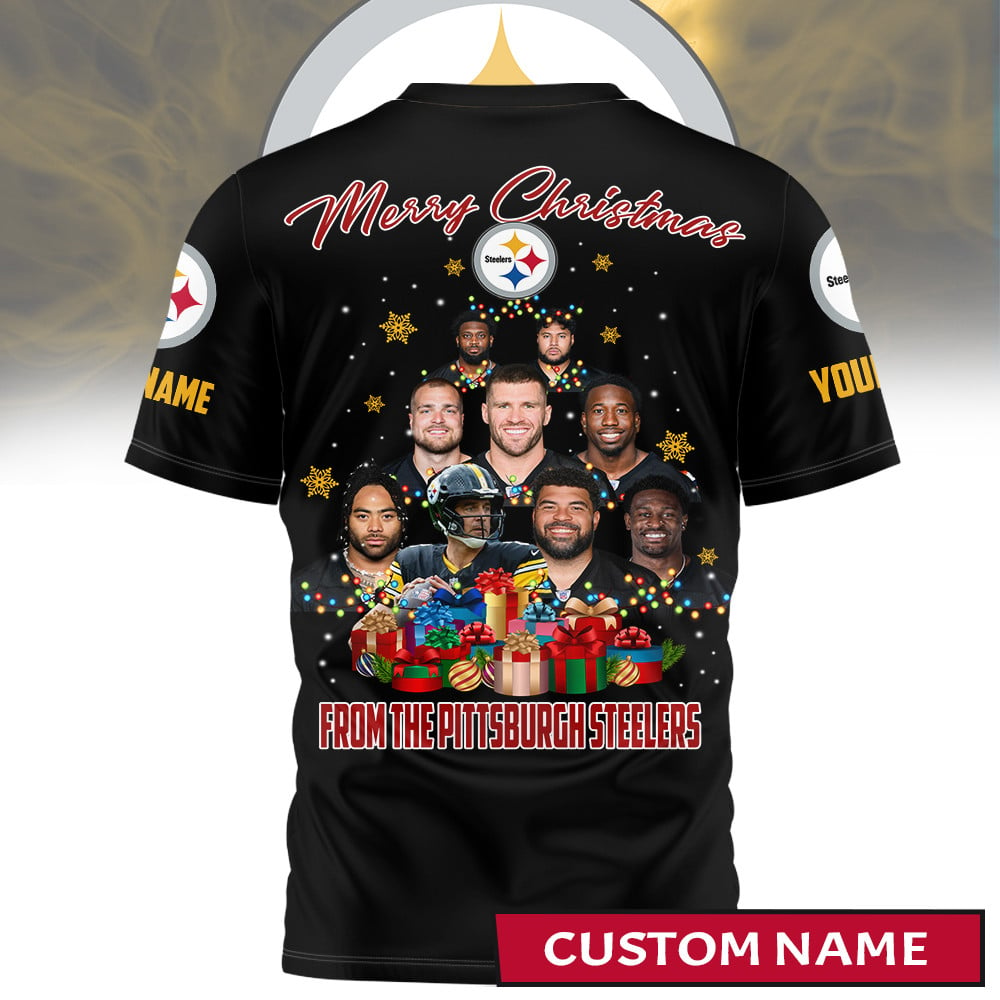 Premium NFL PIT Merry Christmas T-shirt V1 NMD TTV