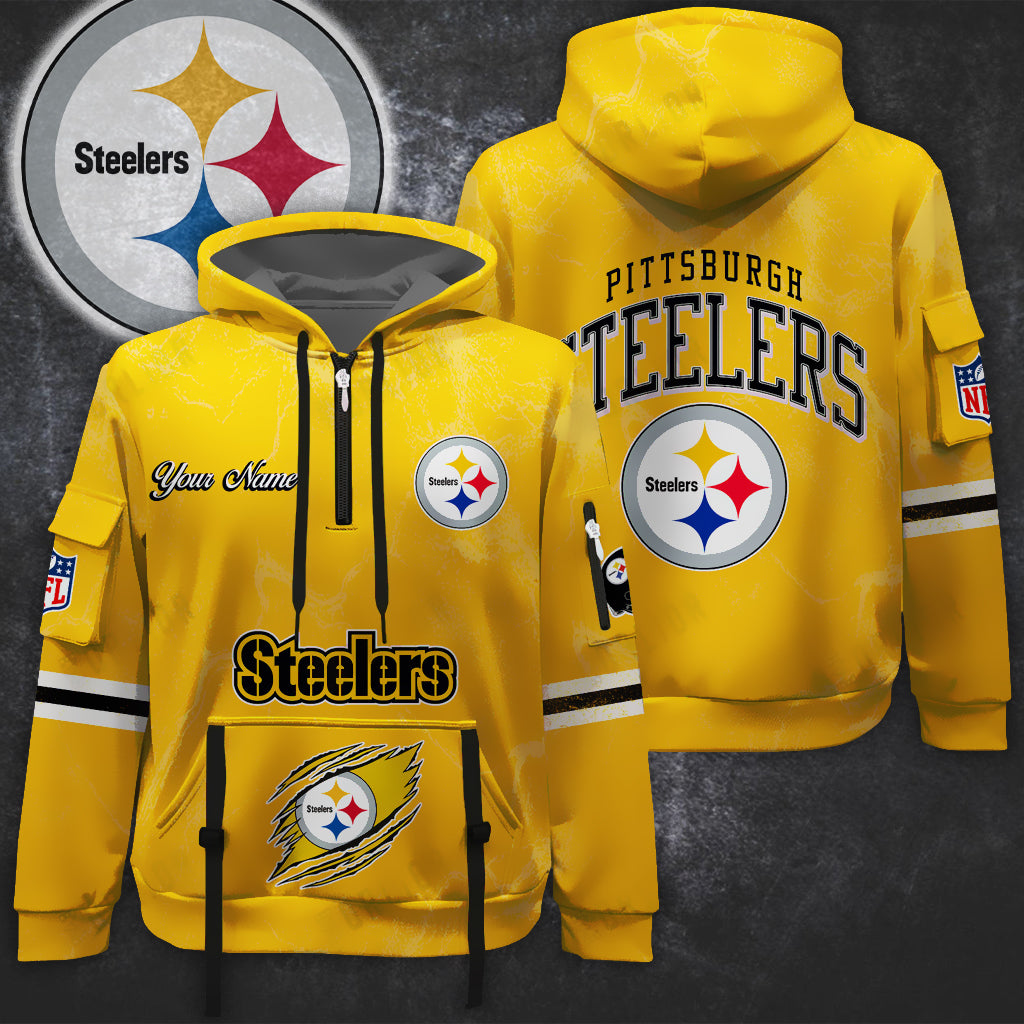 Premium NFL PIT Vintage Pattern Quarter Zip Hoodie V1 NMD NHM