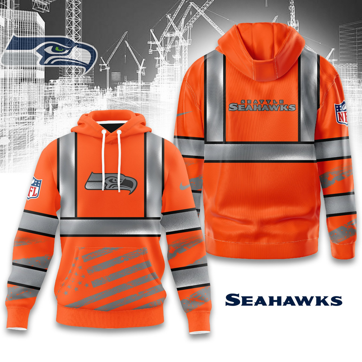 Premium NFL SEA Safety Hi-Vis Hoodie V1 NMD TTV