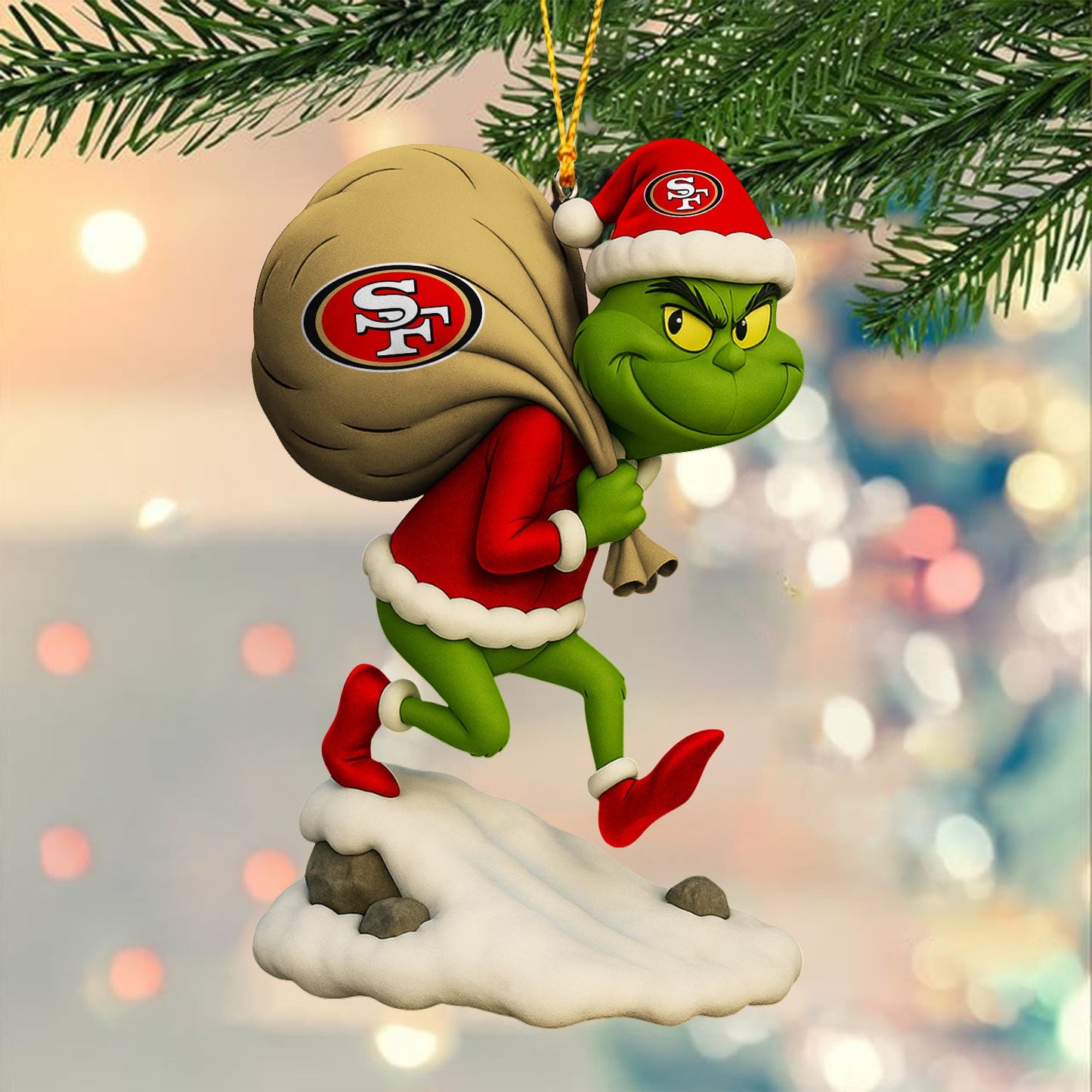 Premium NFL SF x GR Christmas Tree Ornament V2 NMD NHM