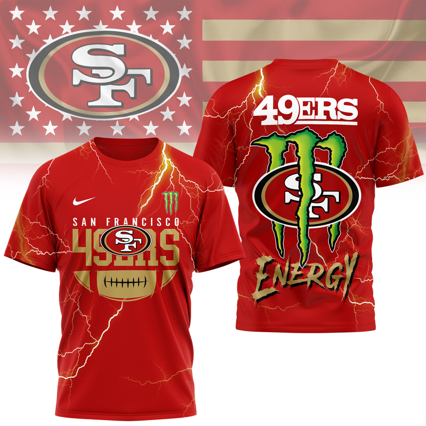 Premium NFL SF x Monster Energy T-shirt V1 NMD TTV
