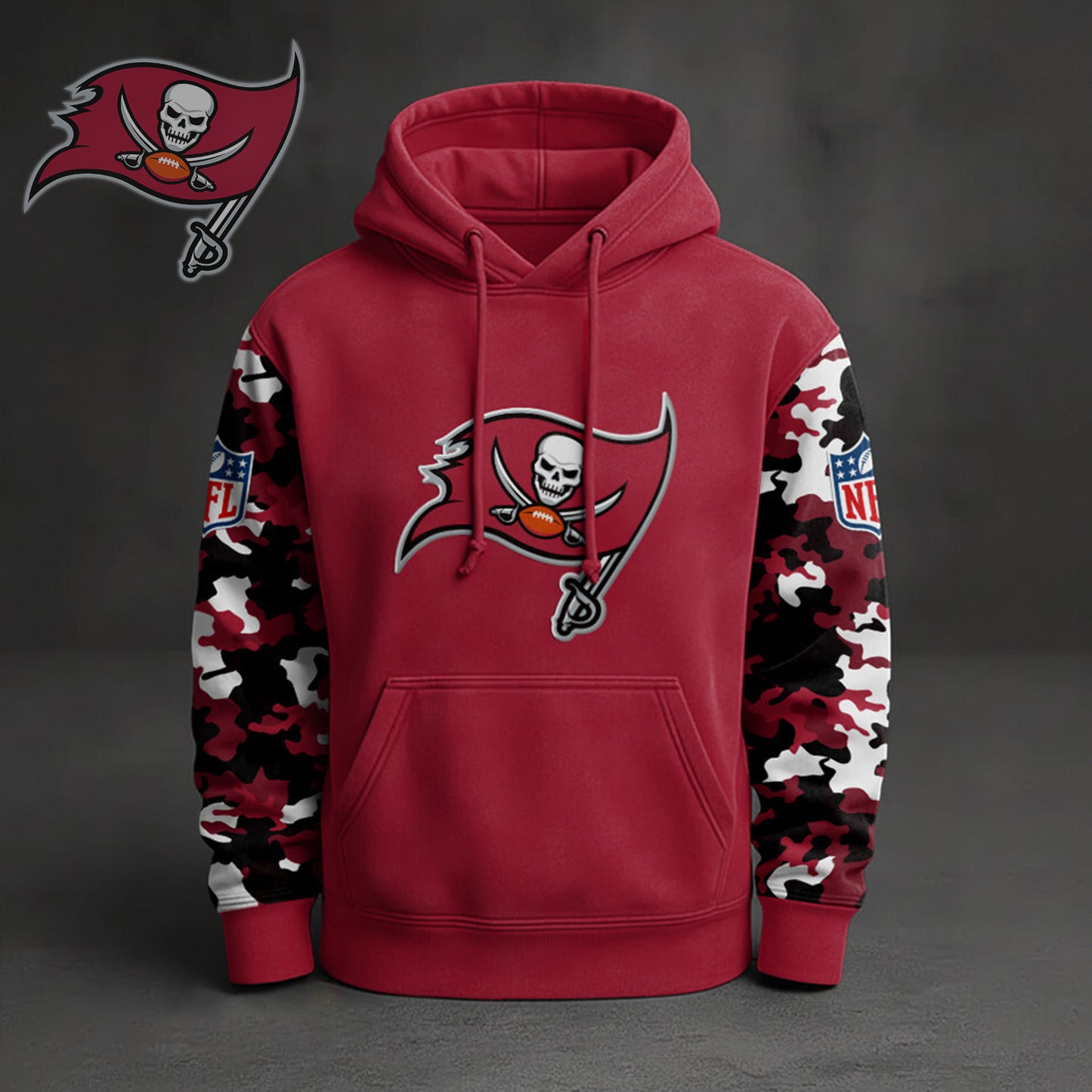Premium NFL TB Camo Arm Pullover Hoodie V1 NMD NHM