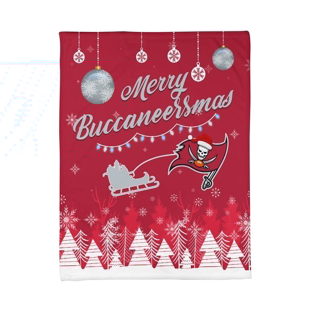 Premium NFL TB Christmas Fleece Blanket & Throw Pillow Combo V1 NMD NHM