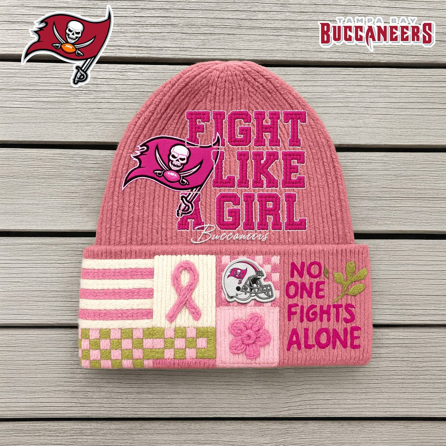 Premium NFL TB x Fight Like A Girl Beanie Hat NDT NHM