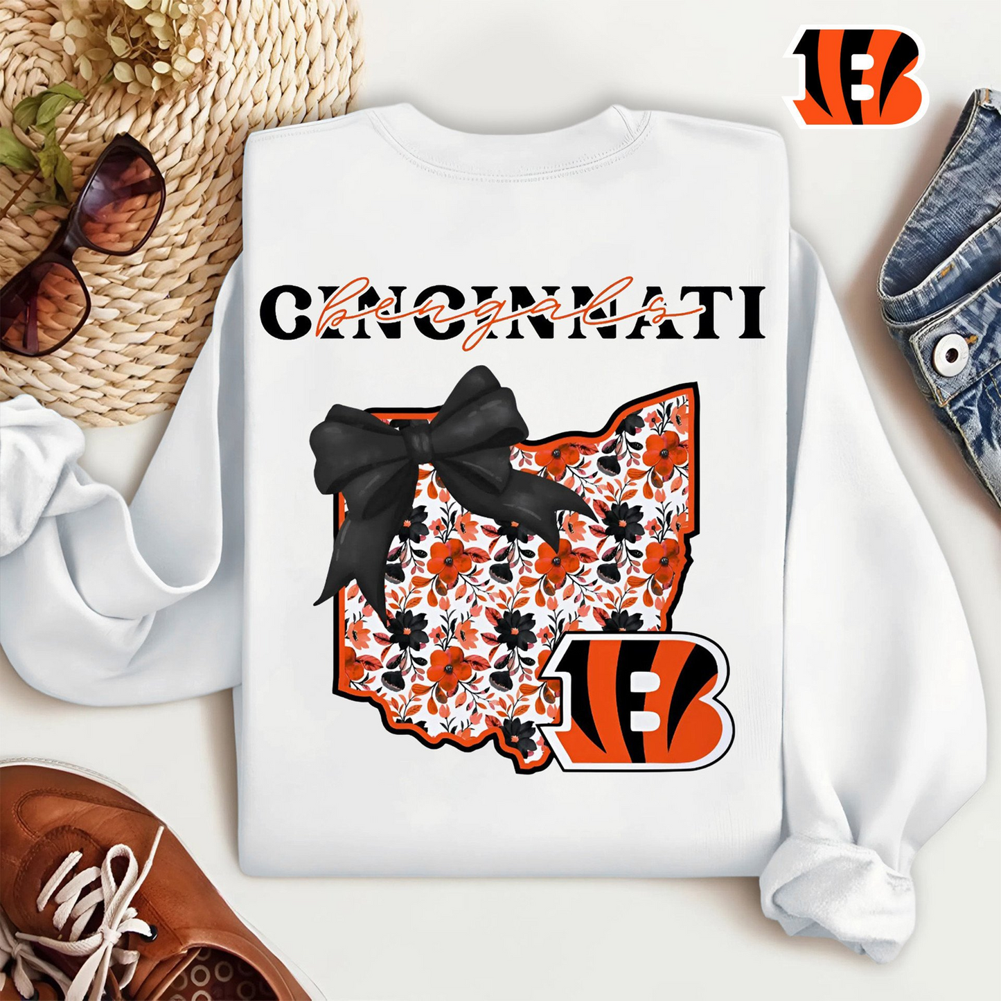 Premium NFL x CIN Cozy State Bow Sweatshirt TUANND TANTD