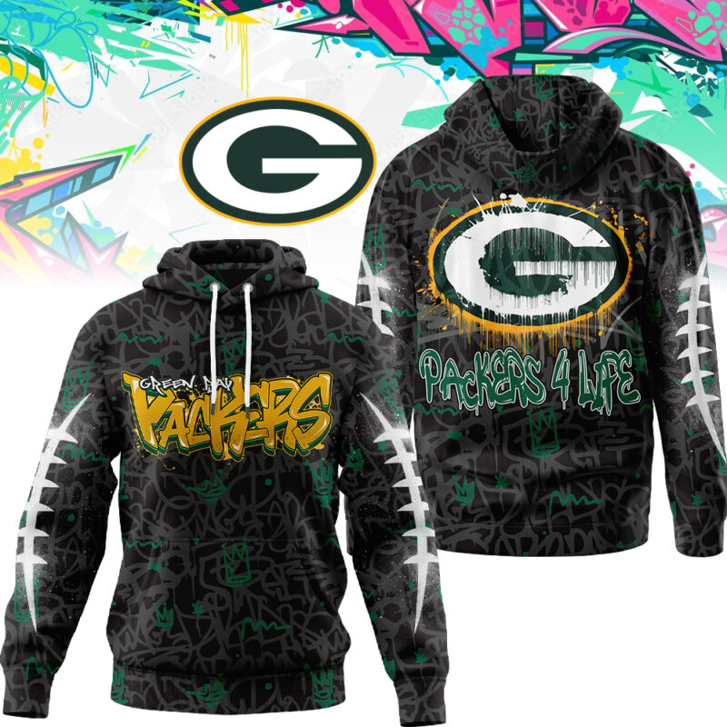 Premium NFL X GB Special Graffiti My Team 4 Life Hoodie NDT TDT