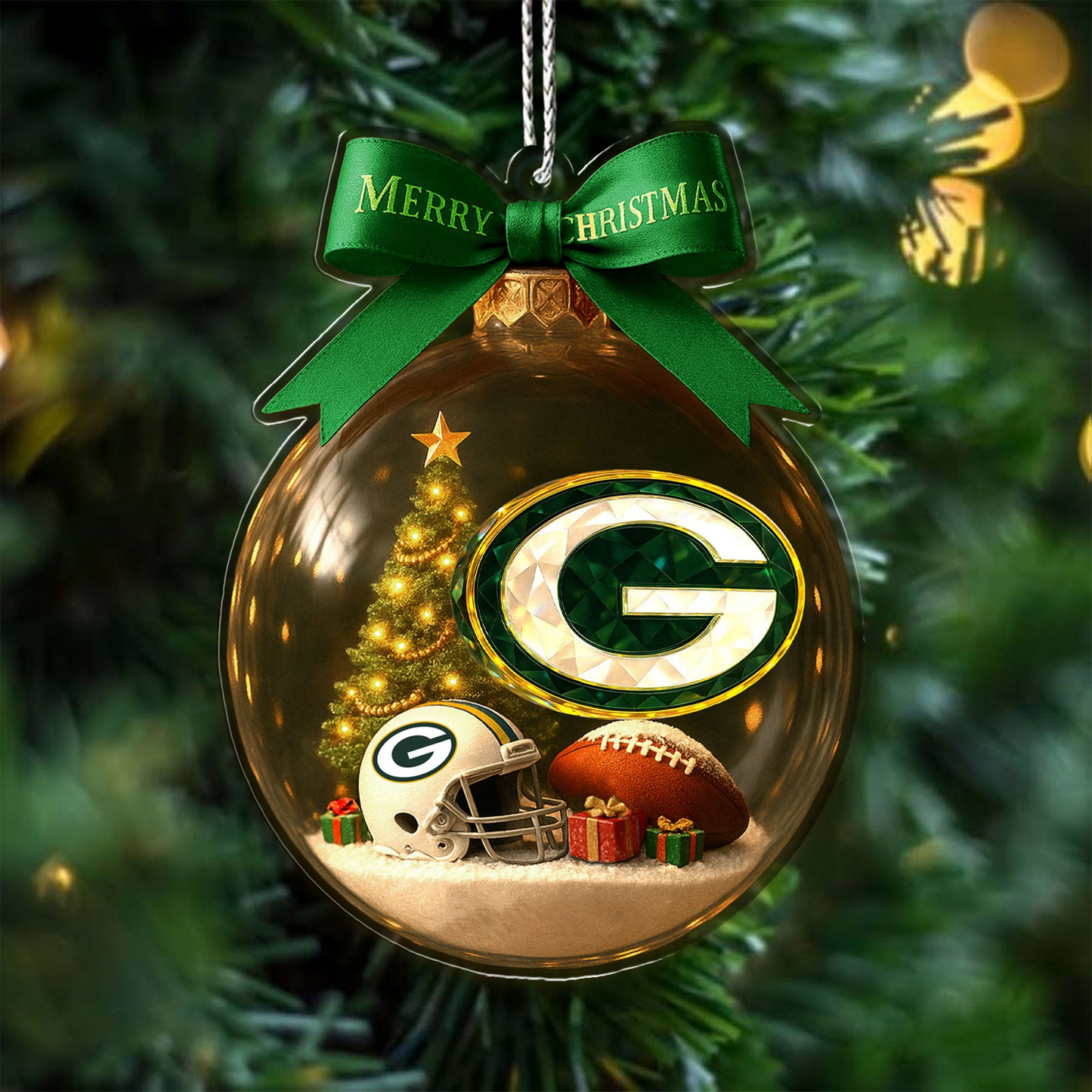 Premium NFL X GB Christmas Ornaments NDT TDT