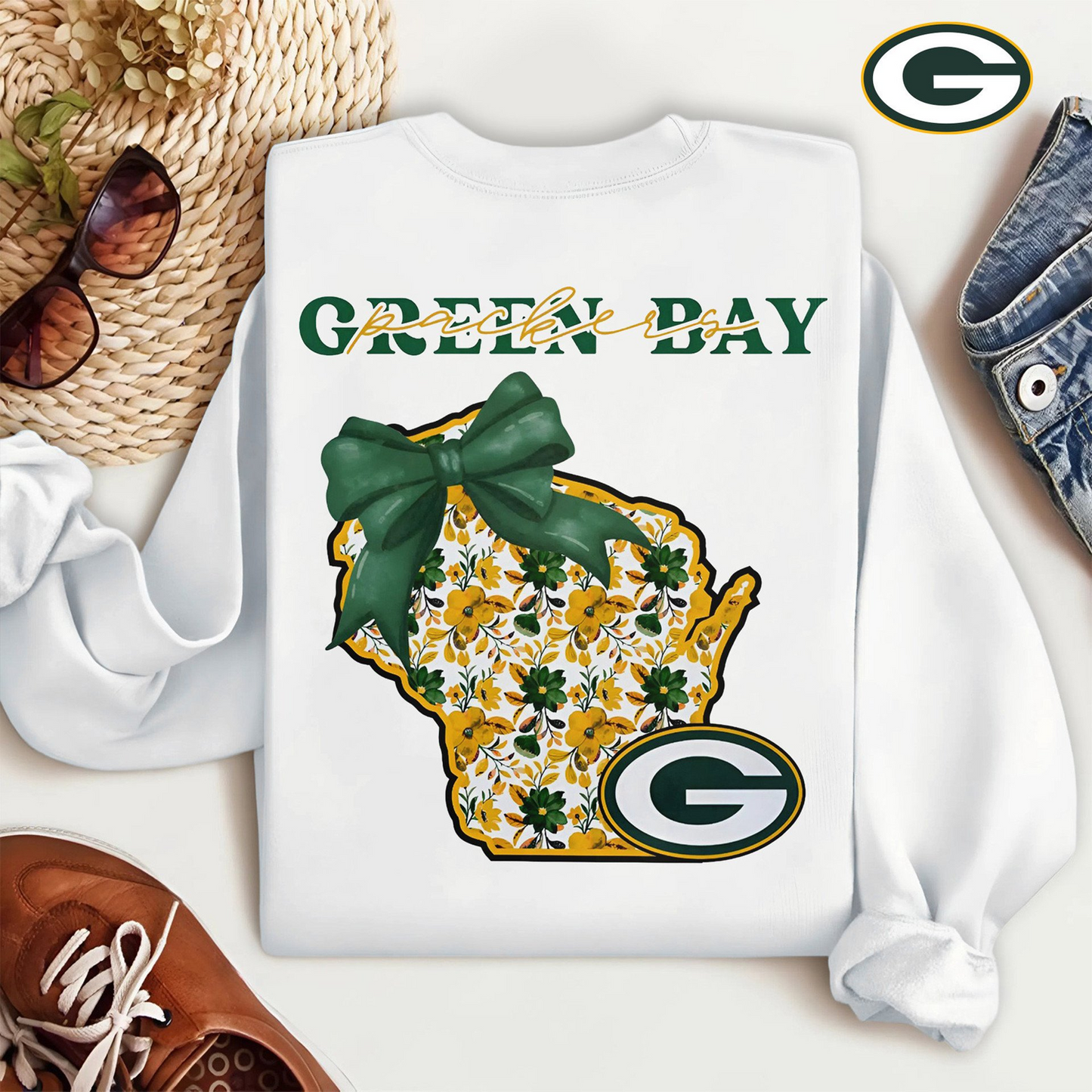 Premium NFL x GB Cozy State Bow Sweatshirt TUANND TANTD