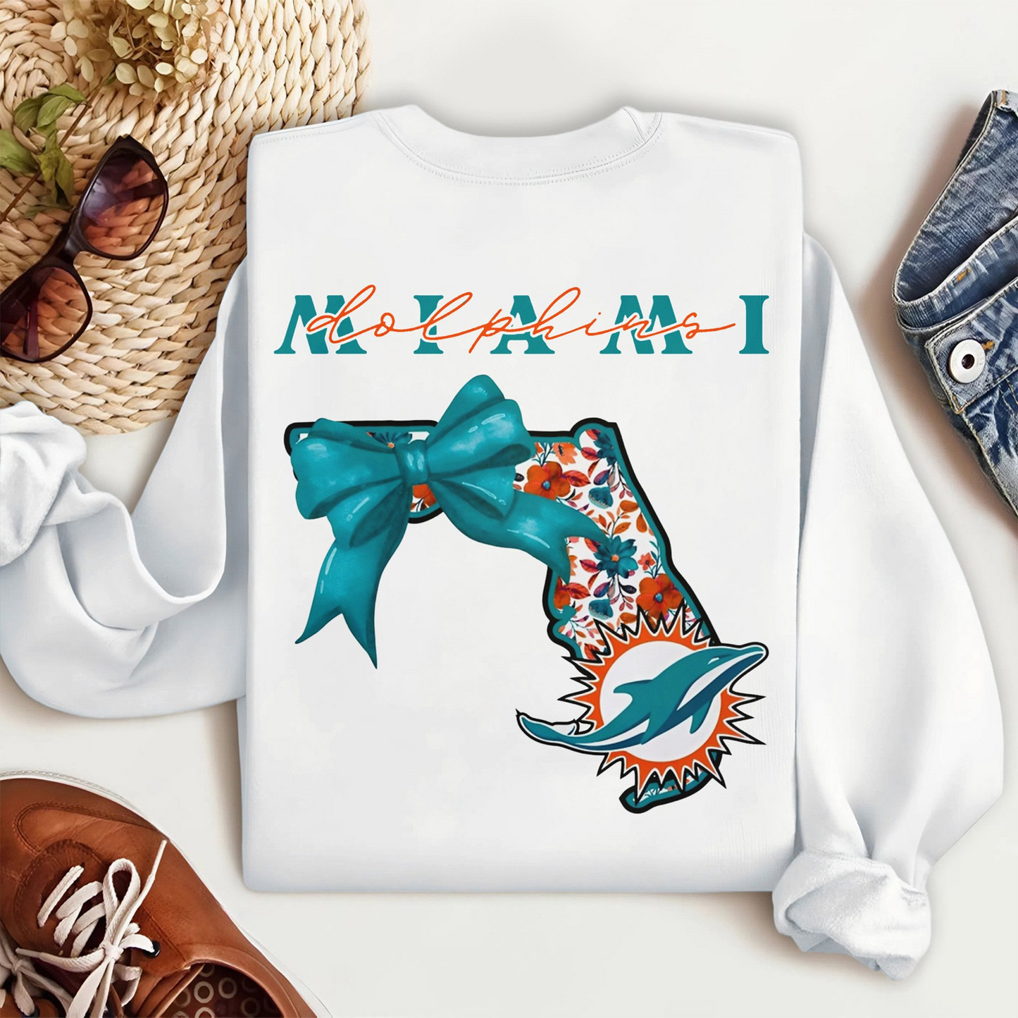 Premium NFL x MIA Cozy State Bow Sweatshirt TUANND TANTD