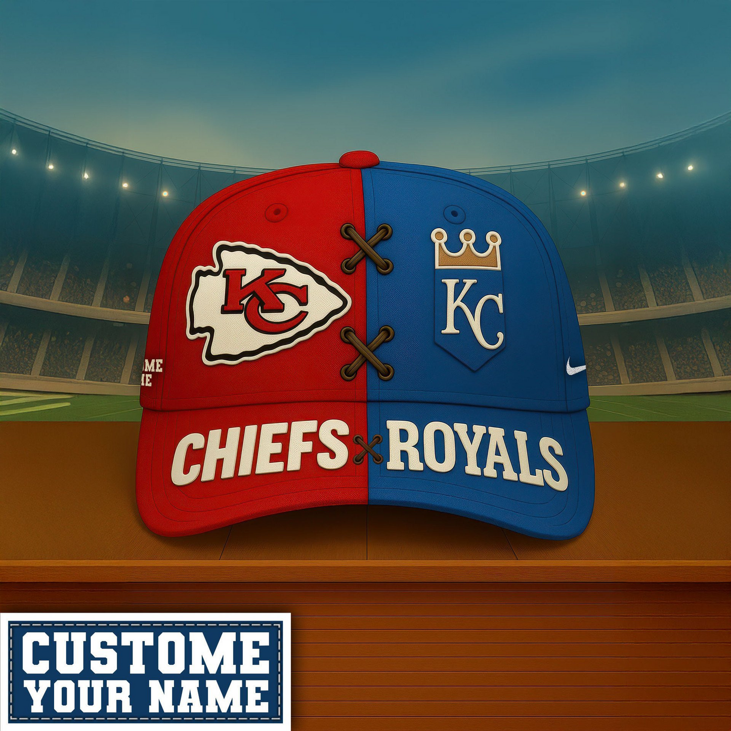 Premium NFL x MLB KC & KCR Crossover Custom Cap V1 NMD TTV