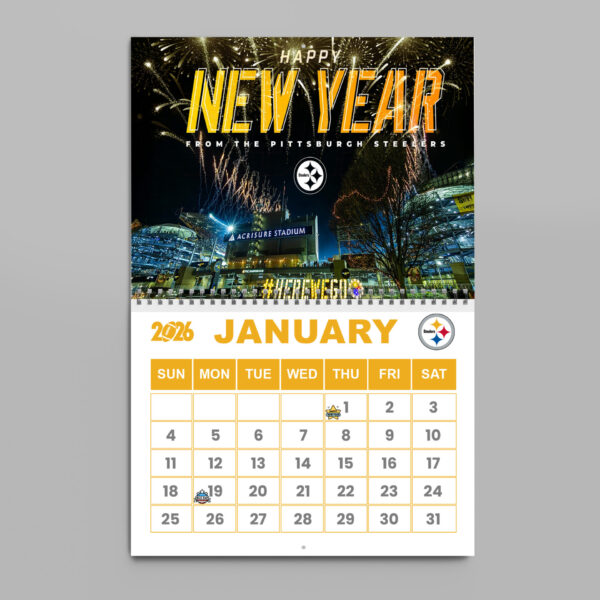 Premium NFL X PIT 2026 Wall Calendar NDT NHM
