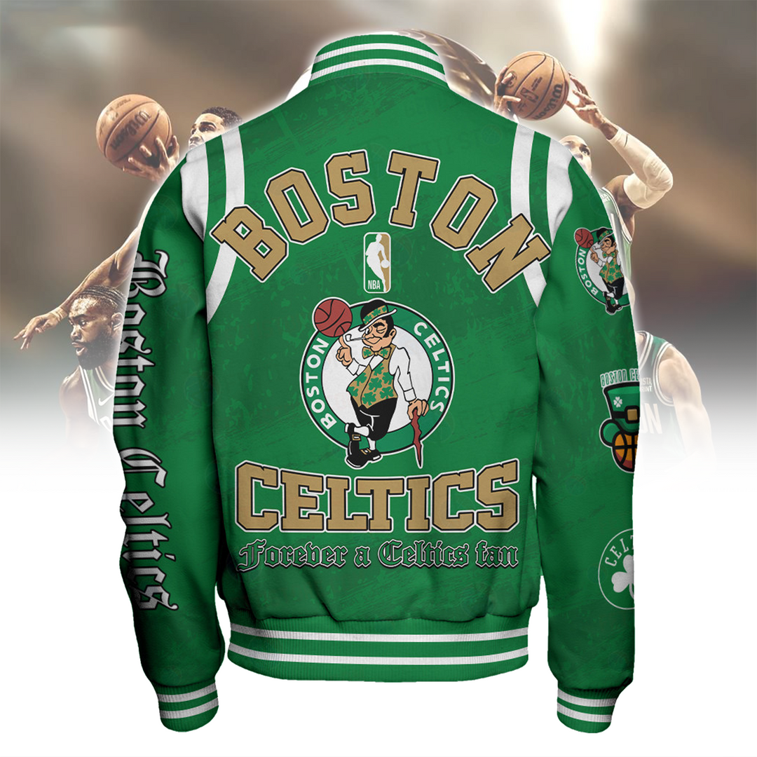 Boston Celtics Team Logo Basketball New Design Print Varsity Jacket V11