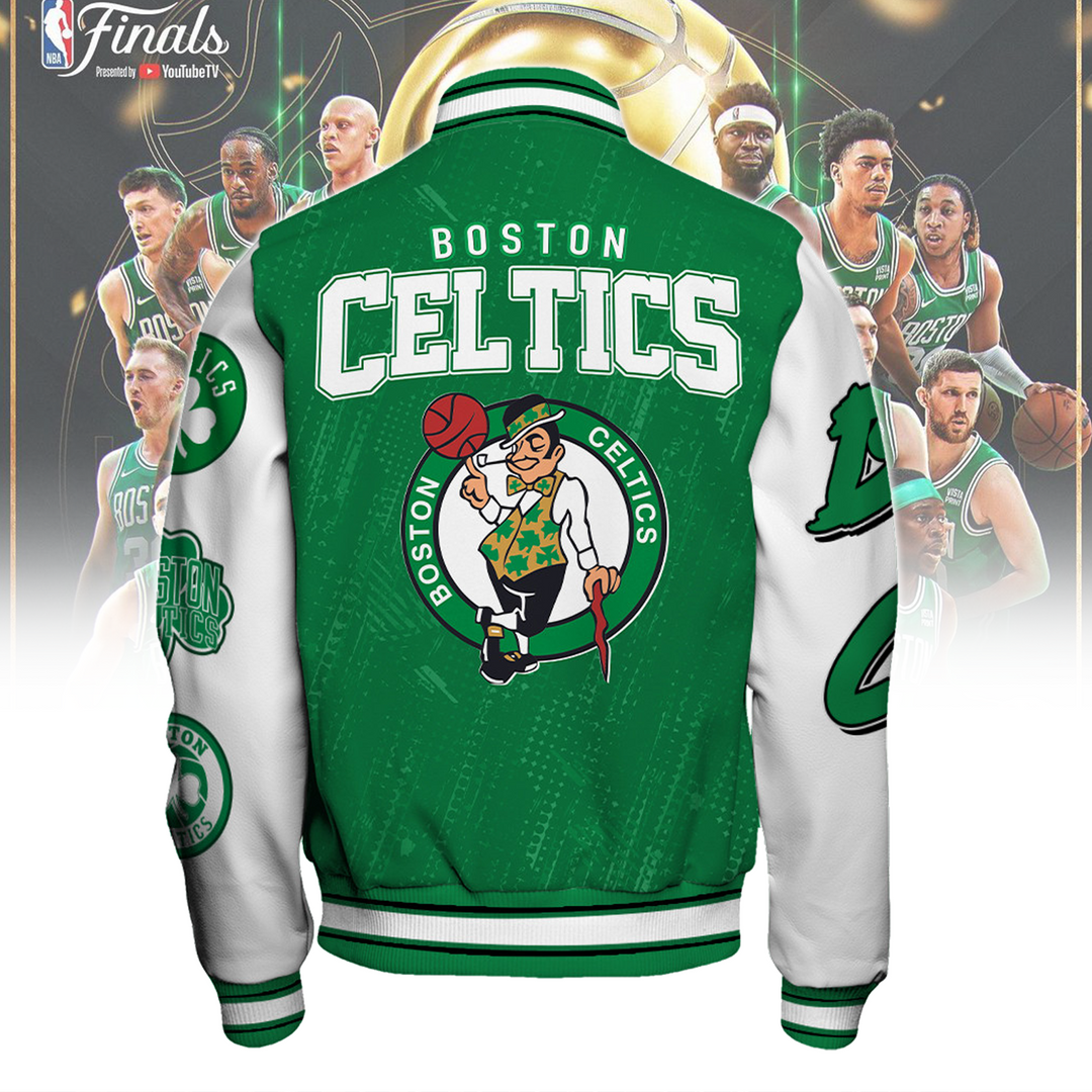 Boston Celtics Team Logo NBA 2024 AOP Varsity Jacket V3