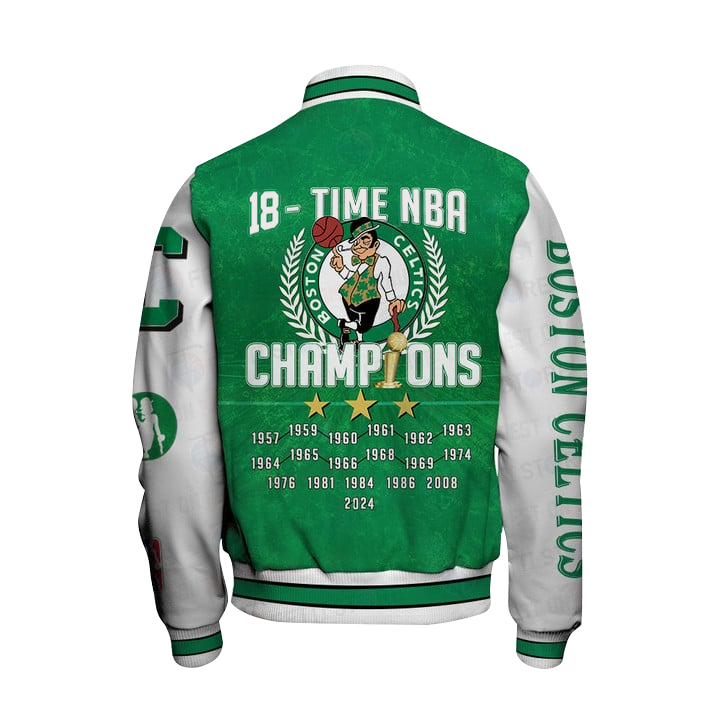 NBA Boston Celtics Champions 18 Time Varsity Jacket