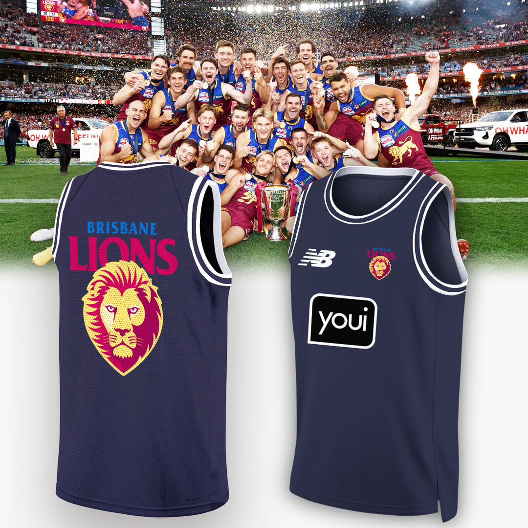 Brisbane Lions AFL Basketball Jersey Round Neck