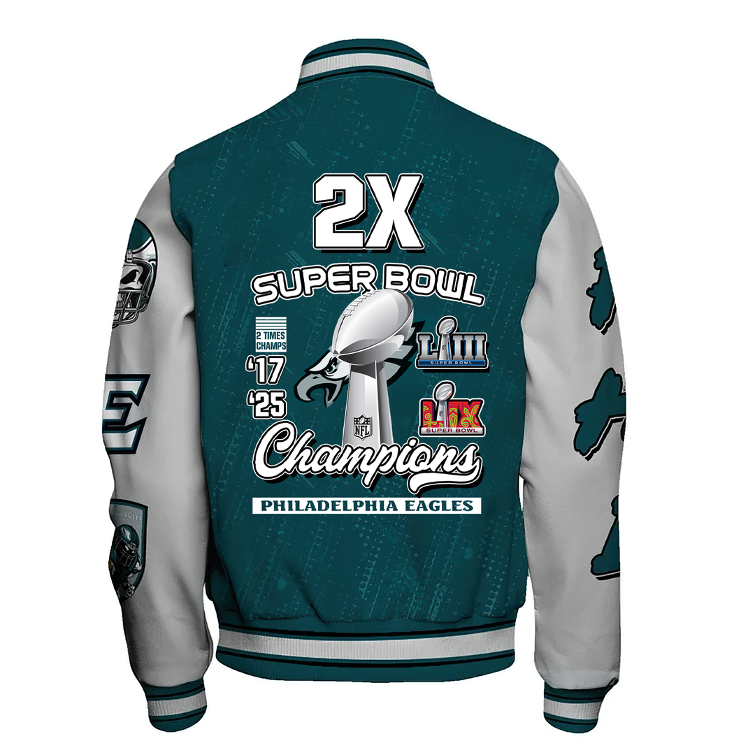 Philadelphia Eagles Super Bowl Champions V2 Varsity Jacket