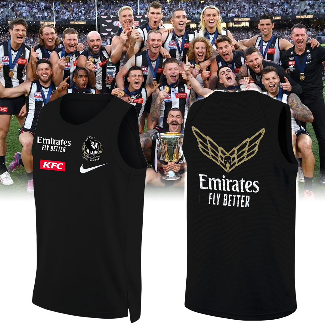 Collingwood Football Club TM AFL Season 2025 V2 Basketball Jersey Round Neck