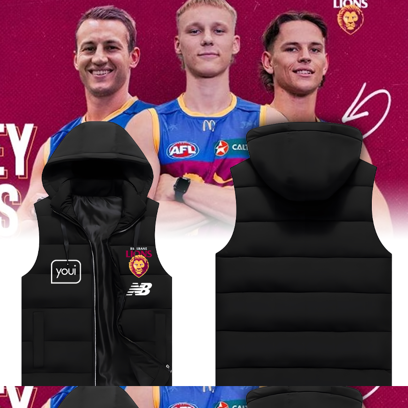 Brisbane Lions Football Club AFL Season 2025 V2 Hooded Vest