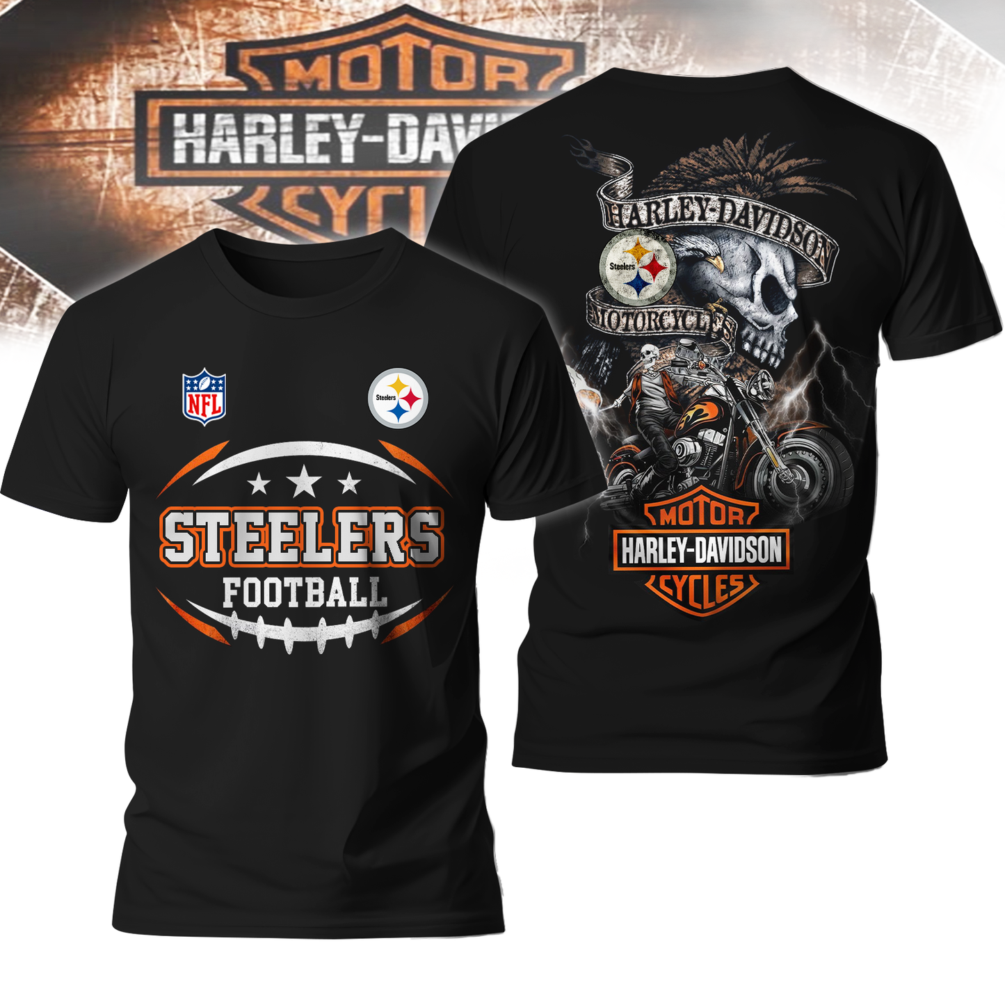 PS Premium NFL Harley Davidson V2 3D Shirt DDT CTND