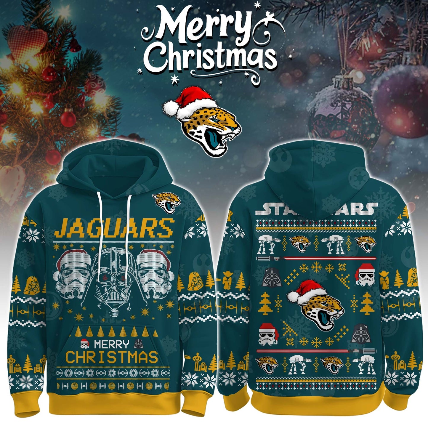 remium NFL JAC x STW Merry Christmas Hoodie V1 NMD TTV