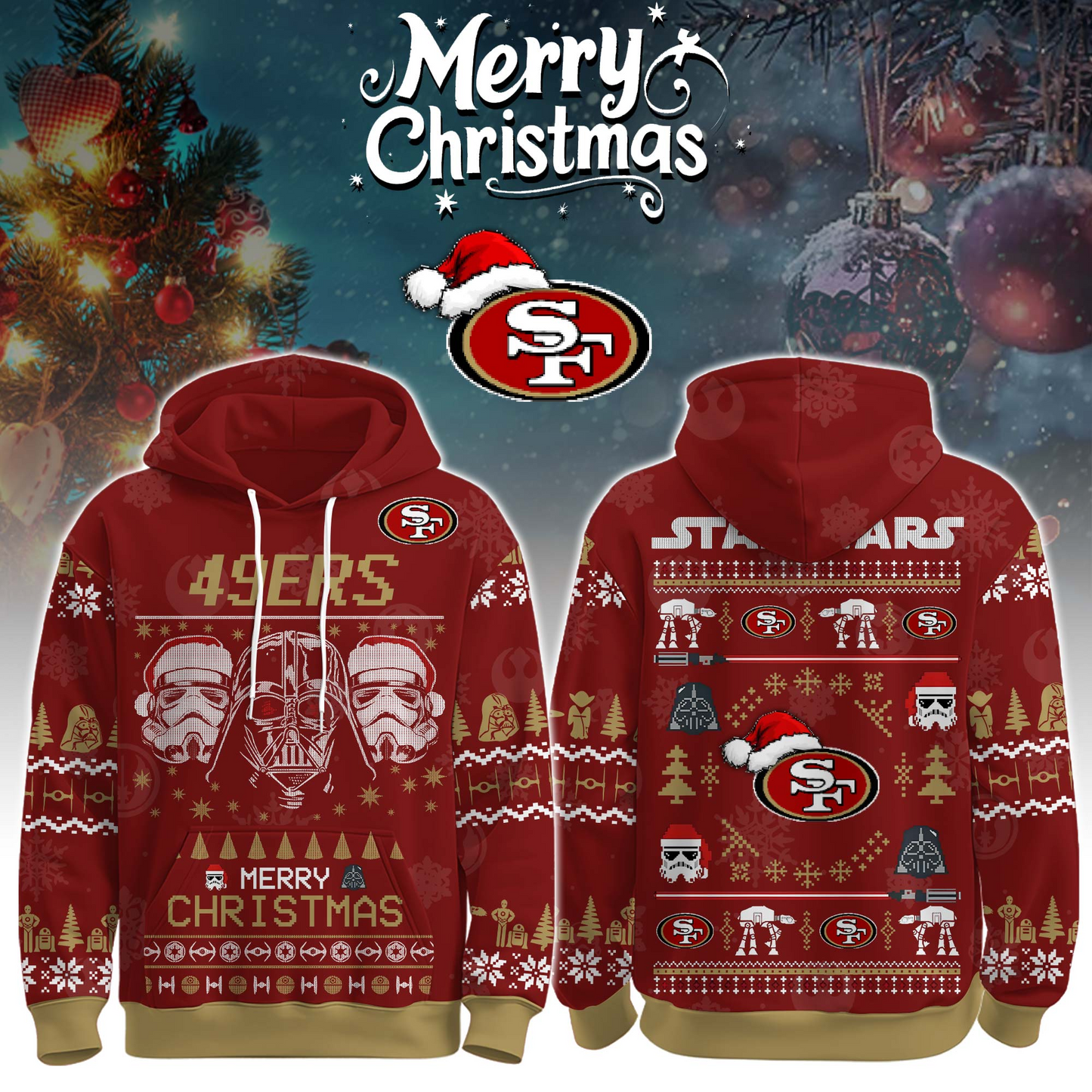 remium NFL SF x STW Merry Christmas Hoodie V1 NMD TTV