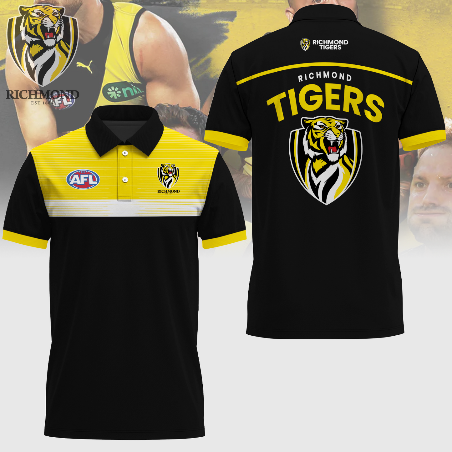 Richmond Football Club AFL Limited Edition Polo Shirt TM - Super Savings When Buying Combo V1