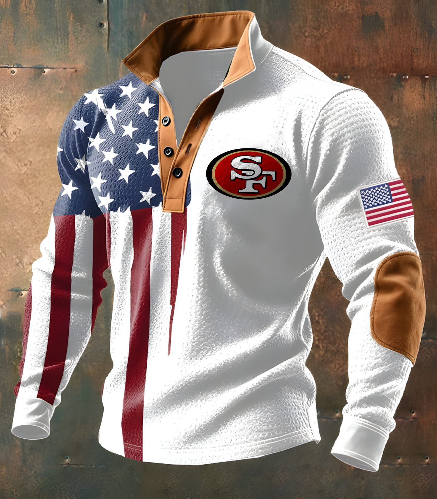 SF X NFL Casual Flag Print Long-sleeved Sweatshirt Football Team NAK THUONGNH