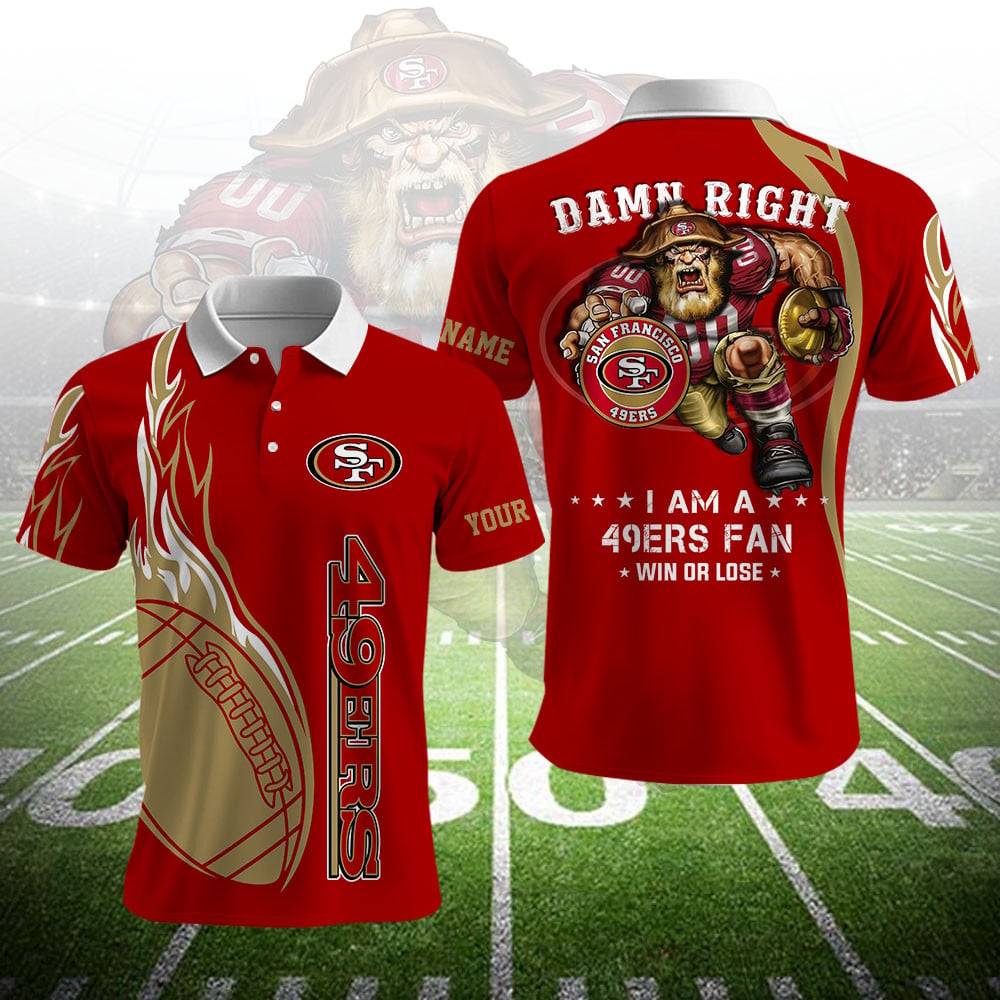 SF49 NFL Team Mascot Polo Shirt DDT NTL