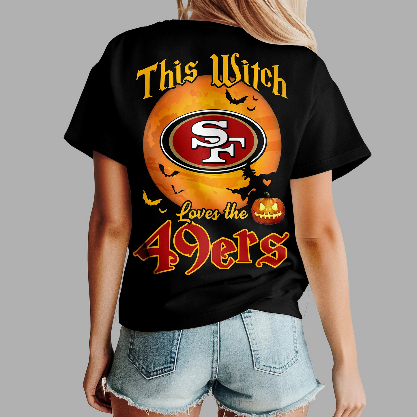 SF49 Premium NFL Halloween Witch Women Shirt DDT CTND