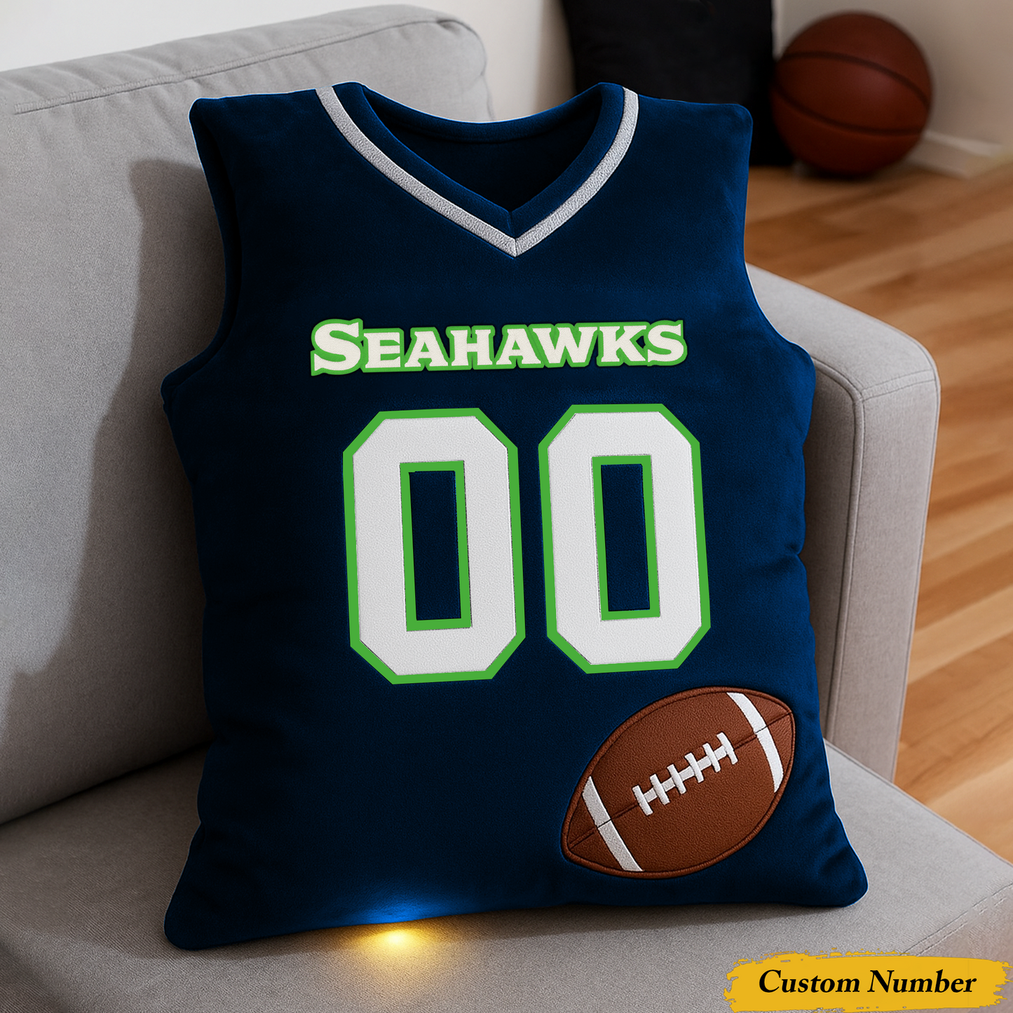 SS x NFL Personalized Graphic 3DPrint Football Jersey Pillow DDT CTND