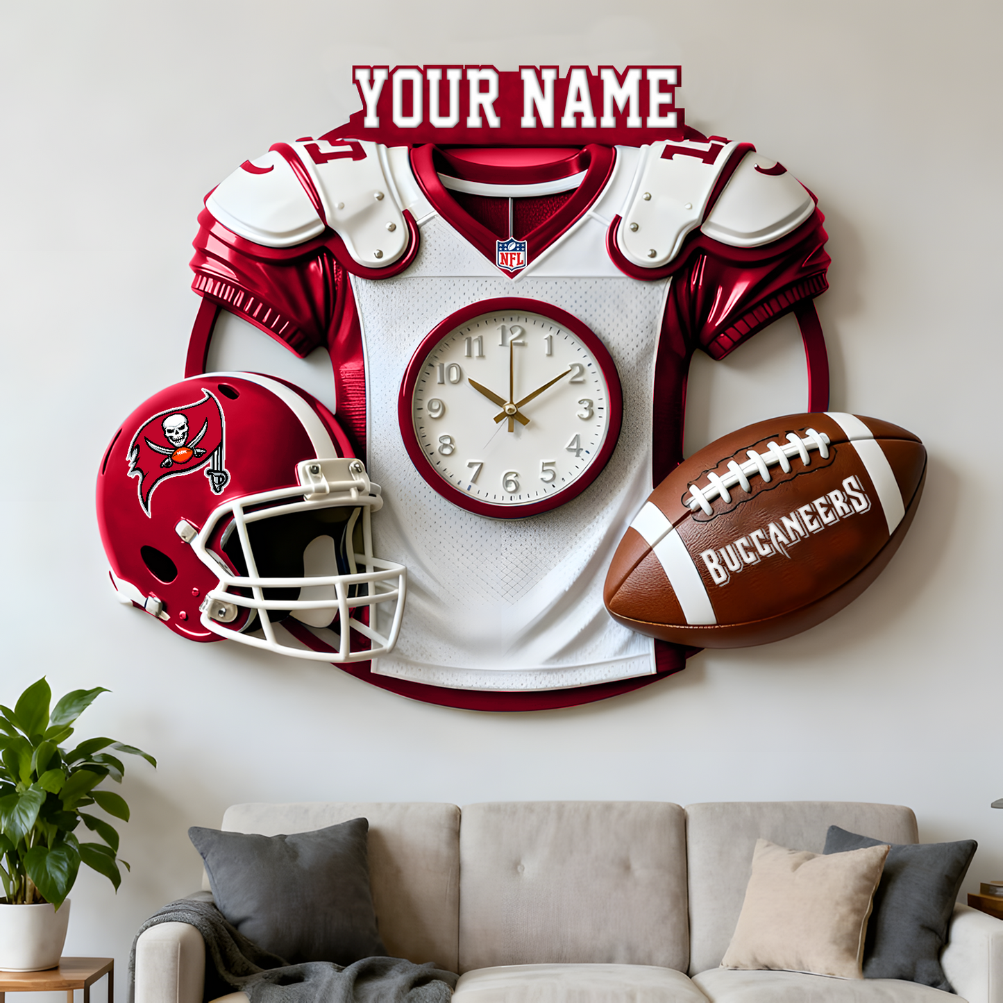 TB X NFL Jersey Sculpture Clock V1 NAK NHT